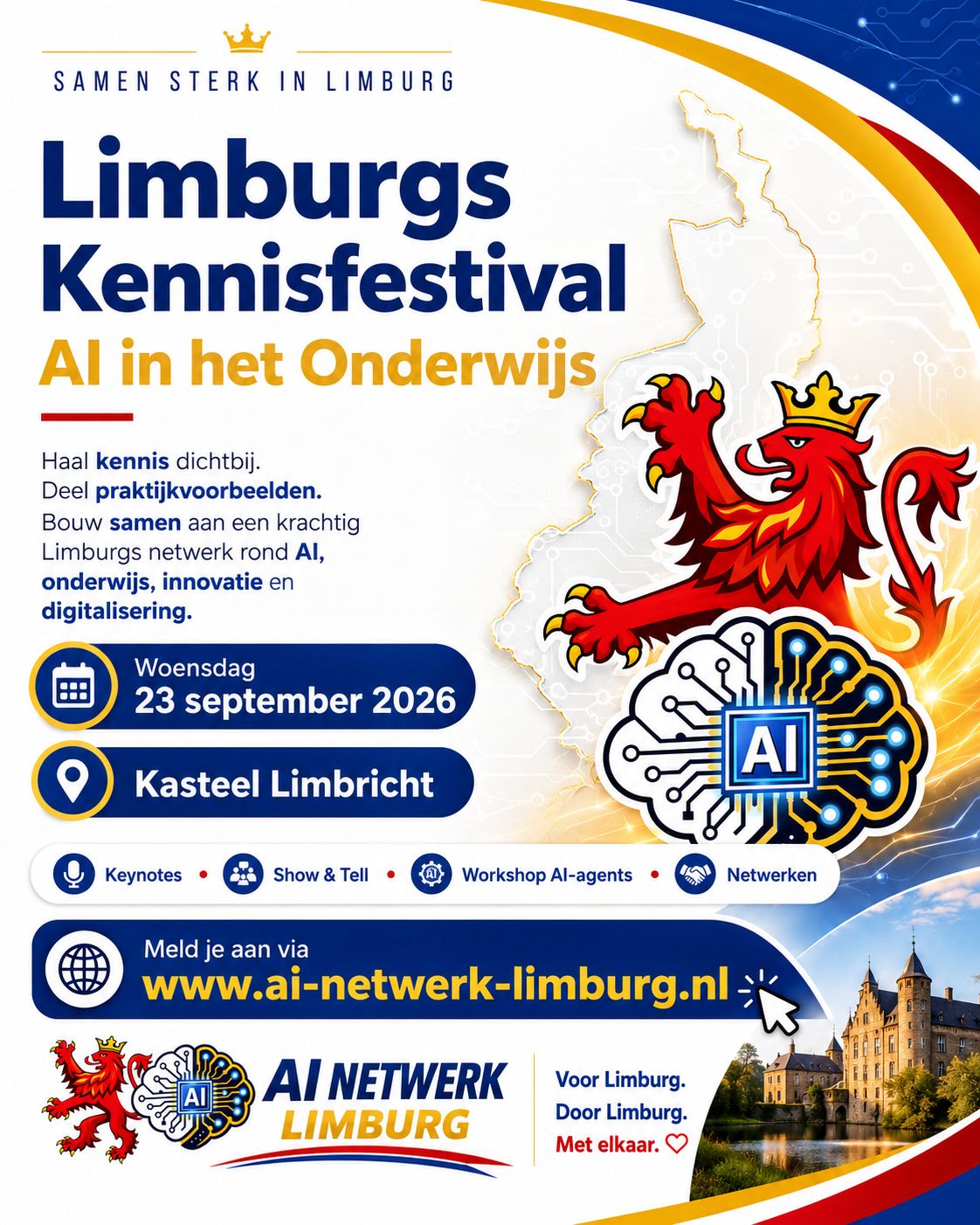 Flyer Limburgs Kennisfestival AI in het Onderwijs